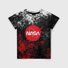 Детская футболка 3D с принтом NASA в Белгороде, 100% гипоаллергенный полиэфир | прямой крой, круглый вырез горловины, длина до линии бедер, чуть спущенное плечо, ткань немного тянется | galaxy | nasa | nebula | space | star | абстракция | вселенная | галактика | звезда | звезды | космический | наса | планеты