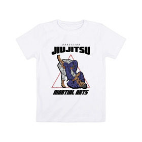 Детская футболка хлопок с принтом Джиу-джитсу в Белгороде, 100% хлопок | круглый вырез горловины, полуприлегающий силуэт, длина до линии бедер | jiu jitsu | джиу джитсу | джиу джицу