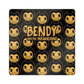 Магнит виниловый Квадрат с принтом Bendy And The Ink Machine (35) в Белгороде, полимерный материал с магнитным слоем | размер 9*9 см, закругленные углы | Тематика изображения на принте: bendy | bendy and the ink machine | devil | game | horror | ink | mask | бенди | бенди и чернильная машина | краска | чернила