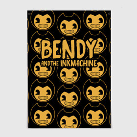 Постер с принтом Bendy And The Ink Machine (35) в Белгороде, 100% бумага
 | бумага, плотность 150 мг. Матовая, но за счет высокого коэффициента гладкости имеет небольшой блеск и дает на свету блики, но в отличии от глянцевой бумаги не покрыта лаком | bendy | bendy and the ink machine | devil | game | horror | ink | mask | бенди | бенди и чернильная машина | краска | чернила