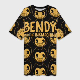 Платье-футболка 3D с принтом Bendy And The Ink Machine (35) в Белгороде,  |  | bendy | bendy and the ink machine | devil | game | horror | ink | mask | бенди | бенди и чернильная машина | краска | чернила