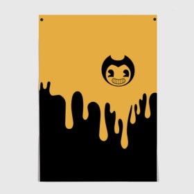 Постер с принтом Bendy And The Ink Machine (37) в Белгороде, 100% бумага
 | бумага, плотность 150 мг. Матовая, но за счет высокого коэффициента гладкости имеет небольшой блеск и дает на свету блики, но в отличии от глянцевой бумаги не покрыта лаком | bendy | bendy and the ink machine | devil | game | horror | ink | mask | бенди | бенди и чернильная машина | краска | чернила