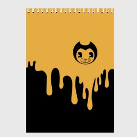 Скетчбук с принтом Bendy And The Ink Machine (37) в Белгороде, 100% бумага
 | 48 листов, плотность листов — 100 г/м2, плотность картонной обложки — 250 г/м2. Листы скреплены сверху удобной пружинной спиралью | Тематика изображения на принте: bendy | bendy and the ink machine | devil | game | horror | ink | mask | бенди | бенди и чернильная машина | краска | чернила