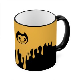 Кружка с принтом Bendy And The Ink Machine (37) в Белгороде, керамика | ёмкость 330 мл | bendy | bendy and the ink machine | devil | game | horror | ink | mask | бенди | бенди и чернильная машина | краска | чернила