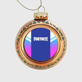 Стеклянный ёлочный шар с принтом FORTNITE в Белгороде, Стекло | Диаметр: 80 мм | 2019 | armor | armour | cybersport | esport | fortnite | game | logo | season 9 | броня | игра | киберспорт | сезон 9 | фиолетовый | фортнайт