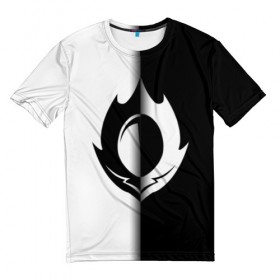 Мужская футболка 3D с принтом Code Geass ( Black-White). в Белгороде, 100% полиэфир | прямой крой, круглый вырез горловины, длина до линии бедер | аниме | знак гиаса | код гиас | силуэт | эмблема