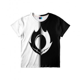 Детская футболка 3D с принтом Code Geass ( Black-White). в Белгороде, 100% гипоаллергенный полиэфир | прямой крой, круглый вырез горловины, длина до линии бедер, чуть спущенное плечо, ткань немного тянется | аниме | знак гиаса | код гиас | силуэт | эмблема