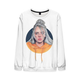 Мужской свитшот 3D с принтом Billie Eilish art 1 в Белгороде, 100% полиэстер с мягким внутренним слоем | круглый вырез горловины, мягкая резинка на манжетах и поясе, свободная посадка по фигуре | art | billie | billie eilish | eilish | music | pop | trend | арт | билли айлиш | музыка | тренд