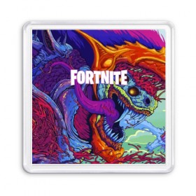 Магнит 55*55 с принтом FORTNITE HYPERBEAST в Белгороде, Пластик | Размер: 65*65 мм; Размер печати: 55*55 мм | Тематика изображения на принте: 2019 | armor | armour | cybersport | esport | fortnite | game | hyperbeast | logo | monster | season 9 | skin | броня | игра | киберспорт | сезон 9 | фиолетовый | фортнайт