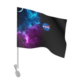 Флаг для автомобиля с принтом NASA (SPACE) 4.2 в Белгороде, 100% полиэстер | Размер: 30*21 см | nasa | paint | space | звезды | космос | краска | наса | черная дыра