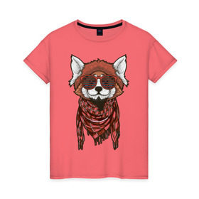 Женская футболка хлопок с принтом Red panda в Белгороде, 100% хлопок | прямой крой, круглый вырез горловины, длина до линии бедер, слегка спущенное плечо | panda | животные | звери | панда | панды | природа
