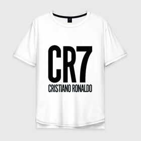 Мужская футболка хлопок Oversize с принтом КР7 в Белгороде, 100% хлопок | свободный крой, круглый ворот, “спинка” длиннее передней части | кр7 | криро | криштиану роналду