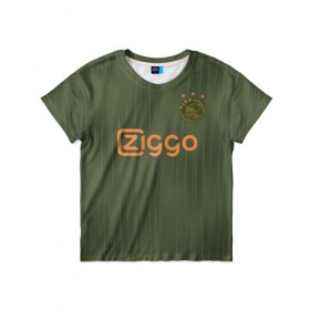 Детская футболка 3D с принтом Ajax away 19-20 в Белгороде, 100% гипоаллергенный полиэфир | прямой крой, круглый вырез горловины, длина до линии бедер, чуть спущенное плечо, ткань немного тянется | ajax | champions | holland | league | nederlands | аякс | голландия | лига чемпионов