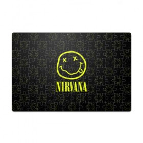 Пазл магнитный 126 элементов с принтом Nirvana 1 в Белгороде, полимерный материал с магнитным слоем | 126 деталей, размер изделия —  180*270 мм | Тематика изображения на принте: cobain | kurt | kurt cobain | nirvana | rock | smile | гитара | кобейн | курт | курт кобейн | нирвана | рок