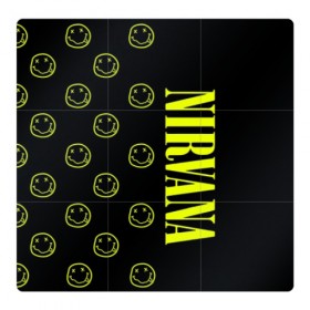 Магнитный плакат 3Х3 с принтом Nirvana 2 в Белгороде, Полимерный материал с магнитным слоем | 9 деталей размером 9*9 см | cobain | kurt | kurt cobain | nirvana | rock | smile | гитара | кобейн | курт | курт кобейн | нирвана | рок