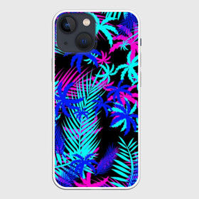 Чехол для iPhone 13 mini с принтом НЕОНОВЫЕ ТРОПИКИ   TROPICAL NEON в Белгороде,  |  | hotline miami | neon | new retro wave | outrun | outrun electro | paints | palmen | rainbow | retro | retrowave | summer | synth | synthwave | tropical | брызги | брызги красок | звёзды | космос | краски | лето | неон | пальмы | радуга | 