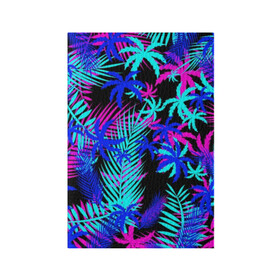 Обложка для паспорта матовая кожа с принтом НЕОНОВЫЕ ТРОПИКИ / TROPICAL NEON в Белгороде, натуральная матовая кожа | размер 19,3 х 13,7 см; прозрачные пластиковые крепления | hotline miami | neon | new retro wave | outrun | outrun electro | paints | palmen | rainbow | retro | retrowave | summer | synth | synthwave | tropical | брызги | брызги красок | звёзды | космос | краски | лето | неон | пальмы | радуга | 