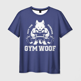 Мужская футболка 3D с принтом GYM WOOF в Белгороде, 100% полиэфир | прямой крой, круглый вырез горловины, длина до линии бедер | bodybuilding | diet | exercise | fitness | gym | heath | motivation | muscle | phil | training | workout | бодибилдинг | мотивация | спорт | трансформация | фитнес | эстетичный