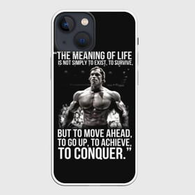 Чехол для iPhone 13 mini с принтом The Meaning Of Life в Белгороде,  |  | bodybuilding | diet | exercise | fitness | gym | heath | motivation | muscle | phil | training | workout | бодибилдинг | мотивация | спорт | трансформация | фитнес | эстетичный