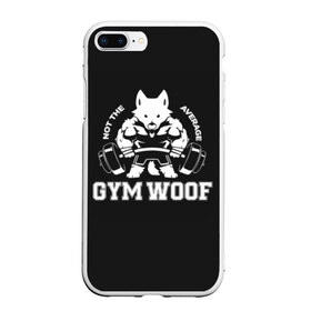 Чехол для iPhone 7Plus/8 Plus матовый с принтом GYM WOOF в Белгороде, Силикон | Область печати: задняя сторона чехла, без боковых панелей | Тематика изображения на принте: bodybuilding | diet | exercise | fitness | gym | heath | motivation | muscle | phil | training | workout | бодибилдинг | мотивация | спорт | трансформация | фитнес | эстетичный