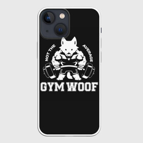 Чехол для iPhone 13 mini с принтом GYM WOOF в Белгороде,  |  | bodybuilding | diet | exercise | fitness | gym | heath | motivation | muscle | phil | training | workout | бодибилдинг | мотивация | спорт | трансформация | фитнес | эстетичный