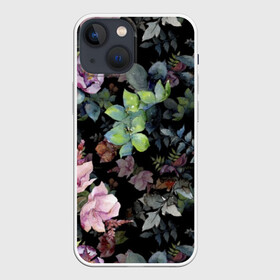 Чехол для iPhone 13 mini с принтом Цветочный сад в Белгороде,  |  | бутоны | вишня | зимняя вишня | красные ягоды | летняя | лето | листья | малина | мода | плоды | сочная | цветы | ягоды | яркая