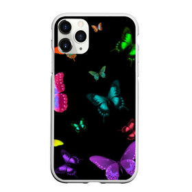 Чехол для iPhone 11 Pro матовый с принтом Ночные Бабочки в Белгороде, Силикон |  | butterfly | бабочка | бабочки | биология | животные | краски | крылья | насекомые | ночь | разноцветные | черный | яркие