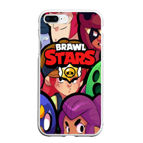 Чехол для iPhone 7Plus/8 Plus матовый с принтом BRAWL STARS в Белгороде, Силикон | Область печати: задняя сторона чехла, без боковых панелей | 8 bit | 8 бит | bibi | brawl stars | crow | el brown | leon | leon shark | max | mr.p | sally leon | shark | stars | virus | werewolf | акула | биби | вирус | ворон | леон | оборотень | пингвин