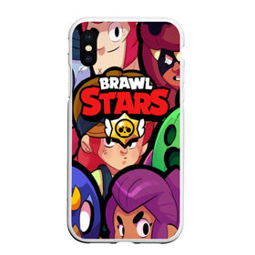 Чехол для iPhone XS Max матовый с принтом BRAWL STARS в Белгороде, Силикон | Область печати: задняя сторона чехла, без боковых панелей | 8 bit | 8 бит | bibi | brawl stars | crow | el brown | leon | leon shark | max | mr.p | sally leon | shark | stars | virus | werewolf | акула | биби | вирус | ворон | леон | оборотень | пингвин