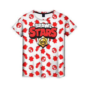 Женская футболка 3D с принтом BRAWL STARS в Белгороде, 100% полиэфир ( синтетическое хлопкоподобное полотно) | прямой крой, круглый вырез горловины, длина до линии бедер | android | brawl stars | games | mobile game | stars | игры | мобильные игры