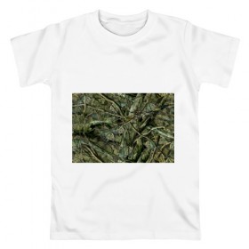 Мужская футболка хлопок с принтом Лесной камуфляж в Белгороде, 100% хлопок | прямой крой, круглый вырез горловины, длина до линии бедер, слегка спущенное плечо. | камуфляж | лесной камуфляж