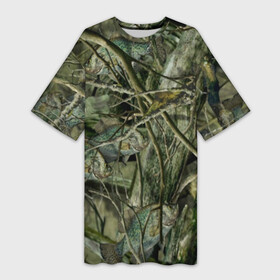 Платье-футболка 3D с принтом Лесной камуфляж в Белгороде,  |  | камуфляж | лесной камуфляж