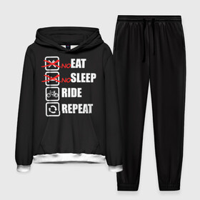Мужской костюм 3D (с толстовкой) с принтом Ride black в Белгороде,  |  | bicycle | bike | cycle | eat | eat sleep | eat sleep repeat | eat sleep ride | eat sleep ride repeat | ride | sleep | вело | велосипед | есть | катать | повторить | спать