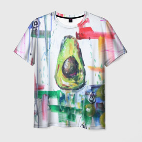 Мужская футболка 3D с принтом Авокадо авангард в Белгороде, 100% полиэфир | прямой крой, круглый вырез горловины, длина до линии бедер | Тематика изображения на принте: авокадо | веган | девушкам | здоровое питание | здоровье | люблю авокадо | овощи | пп | стильно | сыроед | фрукты