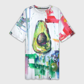 Платье-футболка 3D с принтом Авокадо авангард в Белгороде,  |  | авокадо | веган | девушкам | здоровое питание | здоровье | люблю авокадо | овощи | пп | стильно | сыроед | фрукты