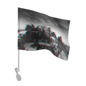 Флаг для автомобиля с принтом MINECRAFT GLITCH в Белгороде, 100% полиэстер | Размер: 30*21 см | blade | blocks | creeper | cubes | game | ken | mine craft | minecraft | mobs | sword | игры | крипер | майн крафт | майнкрафт | моб