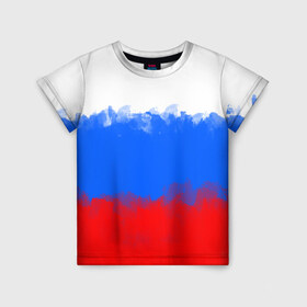 Детская футболка 3D с принтом Россия в Белгороде, 100% гипоаллергенный полиэфир | прямой крой, круглый вырез горловины, длина до линии бедер, чуть спущенное плечо, ткань немного тянется | ru | russia | патриотизм | рашка | российская федерация | россия | рф | флаг россии
