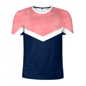 Мужская футболка 3D спортивная с принтом Простота в Белгороде, 100% полиэстер с улучшенными характеристиками | приталенный силуэт, круглая горловина, широкие плечи, сужается к линии бедра | casual | кэжуал | минимализм | простота | розовый