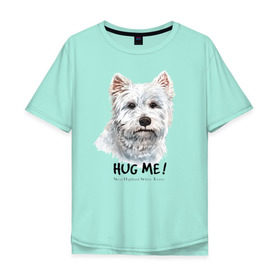 Мужская футболка хлопок Oversize с принтом Вест-хайленд-уайт-терьер в Белгороде, 100% хлопок | свободный крой, круглый ворот, “спинка” длиннее передней части | Тематика изображения на принте: dog | highland | terrier | west | white | вест | собака | собаки | терьер | уайт | хайленд