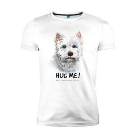Мужская футболка премиум с принтом Вест-хайленд-уайт-терьер в Белгороде, 92% хлопок, 8% лайкра | приталенный силуэт, круглый вырез ворота, длина до линии бедра, короткий рукав | dog | highland | terrier | west | white | вест | собака | собаки | терьер | уайт | хайленд