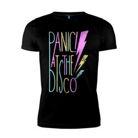 Мужская футболка премиум с принтом Panic! At the Disco в Белгороде, 92% хлопок, 8% лайкра | приталенный силуэт, круглый вырез ворота, длина до линии бедра, короткий рукав | panic | panic at the disco | patd | группа | музыка | райан росс | рок