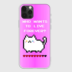 Чехол для iPhone 12 Pro Max с принтом Cat forever в Белгороде, Силикон |  | 9 жизней | forever | pixel art | queen | wants to live | квин цитата | котенок | котик | котики | коты | кошка | кошки | пиксели | пиксель арт