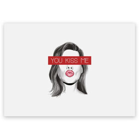 Поздравительная открытка с принтом Поцелуй меня в Белгороде, 100% бумага | плотность бумаги 280 г/м2, матовая, на обратной стороне линовка и место для марки
 | поцелуй меня