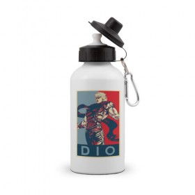Бутылка спортивная с принтом Дио Брандо в Белгороде, металл | емкость — 500 мл, в комплекте две пластиковые крышки и карабин для крепления | Тематика изображения на принте: anime | dio | jojo | manga | аниме | джоджо | дио брандо | манга