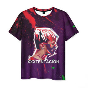 Мужская футболка 3D с принтом XXXtentacion (Брызги Красок). в Белгороде, 100% полиэфир | прямой крой, круглый вырез горловины, длина до линии бедер | bad | dead | death | rap | revenge | rip | usa | xxxtentacion | зарубежный реп | ревендж | реп