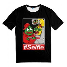 Мужская футболка 3D с принтом Селфи в Белгороде, 100% полиэфир | прямой крой, круглый вырез горловины, длина до линии бедер | background | black | cap | cool | dude | green | guy | monster | phone | photo | selfie | street | style | yellow | желтый | зеленый | кадр | кепка | красный | креатив | круто | монстр | очки | парень | пацан | прикольный | свитер | селфи | серый 