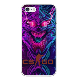 Чехол для iPhone 5/5S матовый с принтом CS GO Hyper Beast в Белгороде, Силикон | Область печати: задняя сторона чехла, без боковых панелей | 2019 | computer game | counter strike | cs | cs go | csgo | dota | dota2 | game | howl | hyperbeast | warning | автомат | вой | го | игрок | компьютерная игра | контр страйк | контра | кс | оружие | турнир