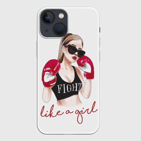 Чехол для iPhone 13 mini с принтом Дерись, как девчонка в Белгороде,  |  | athlete | boxing | cool | face | fight | girl | gloves | punch | ring | slogan | sport | sports | woman | young | бокс | девушка | драка | женщина | круто | лицо | молодая | очки | перчатки | ринг | слоган | спорт | спортивная | спортсменка | уд