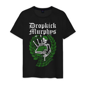 Мужская футболка хлопок с принтом Dropkick Murphys в Белгороде, 100% хлопок | прямой крой, круглый вырез горловины, длина до линии бедер, слегка спущенное плечо. | Тематика изображения на принте: celtic punk | dropkick murphys | hardcore | oi | punk | группы | кельтский панк | музыка | панк | рок | стрит панк | фолк панк
