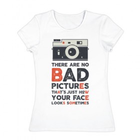 Женская футболка хлопок с принтом Фотограф в Белгороде, 100% хлопок | прямой крой, круглый вырез горловины, длина до линии бедер, слегка спущенное плечо | надписи | надпись | фото | фотоаппарат | фотограф